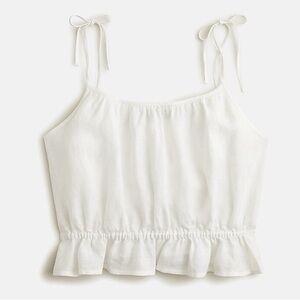 J. Crew Ruffle Waist Tank in Linen